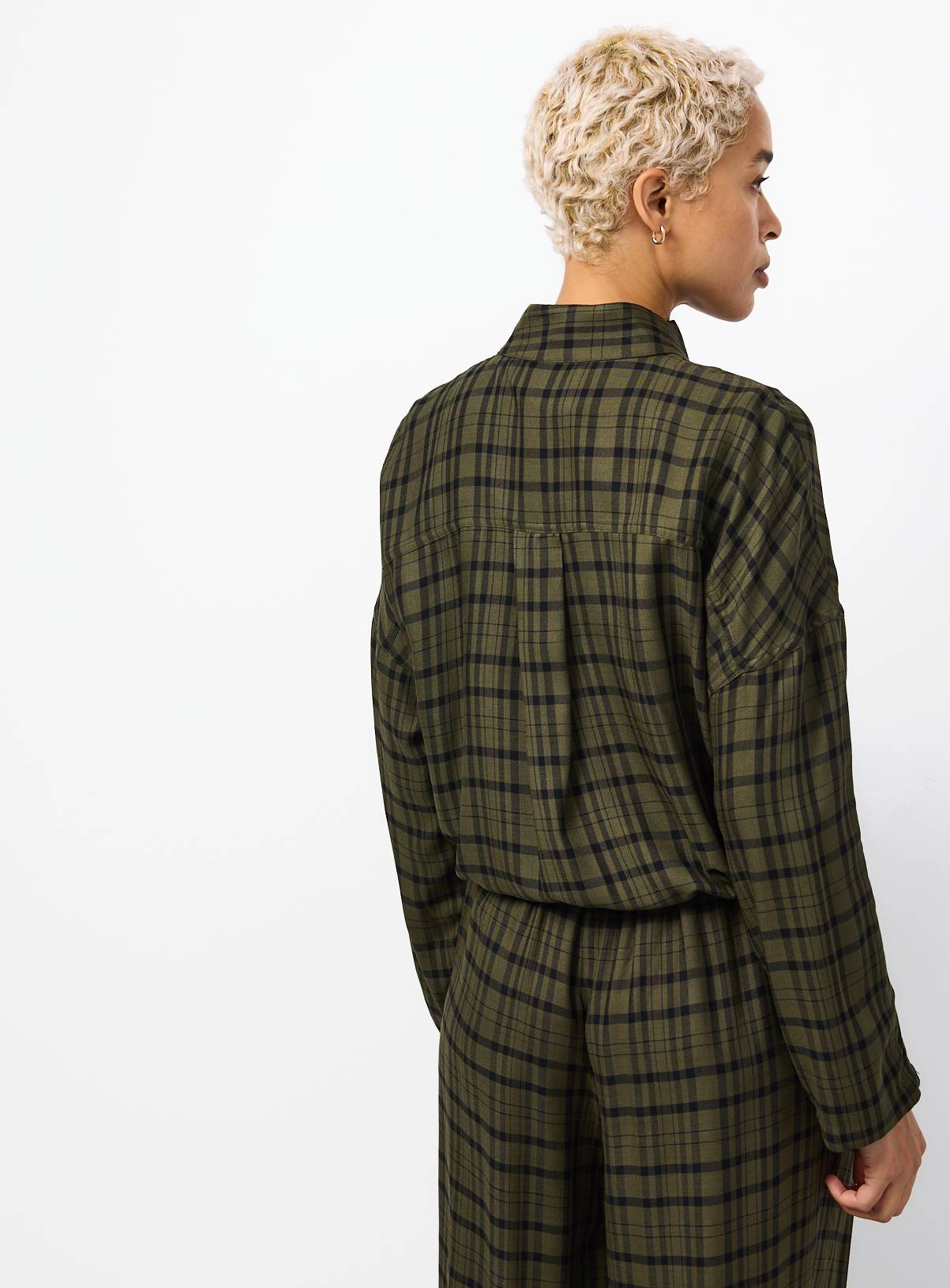 Green Check Funnel Neck Shacket 16 - Image 4